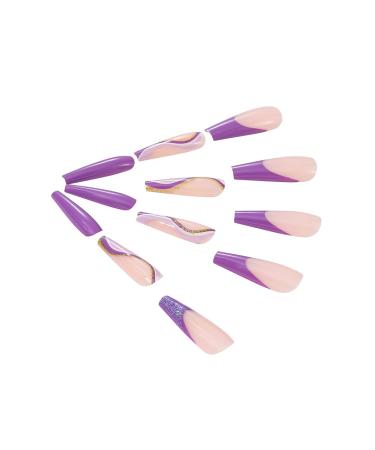 Brishow Artificial Long Press-On Nails - 24 Sparkle Wave Line False Nails for Women & Girls - International Shipping Available - Buy Online on GoSupps.com