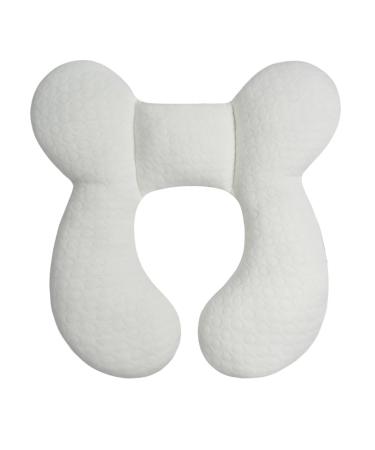 Blublu Park Baby Head Support Pillow for Newborn(Upgraded) Soft Cotton Baby Travel Pillow for Car Seats and Strollers for Baby White