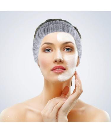 KEYRI 6 Pcs Spa Headband Wrist Washband Set - Pink Gray | Soft Elastic Bands for Face Washing, Skincare, Makeup, Bath & Shower - Women Girls Facial Headband - Buy Online on GoSupps.com