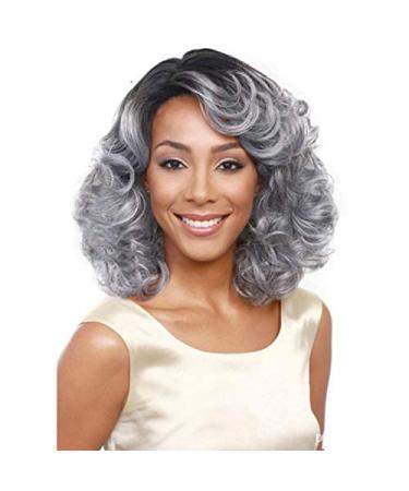 BigBigMe Short Curly Grey Lace Wig for Women - European & American Styling - Natural Look - Buy Online on GoSupps.com