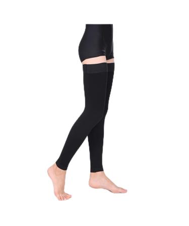 Meiyeae compression stockings Medical support stockings class 2 for women & men compression socks with silicone band 23-32 mmHg without foot compression pulp for edema black XL varicose vein