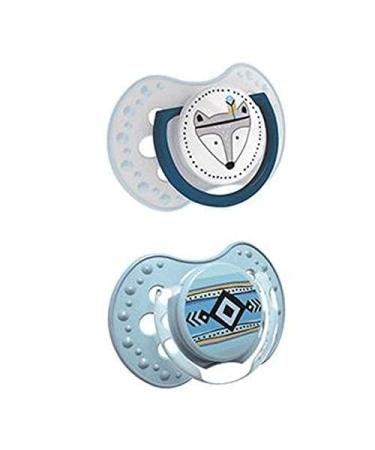 LOVI Dynamic Silicone Pacifier 0-3 Months - BPA Free Indian Summer Collection 2 Pack - Blue | International Shipping Available - Buy Online on GoSupps.com