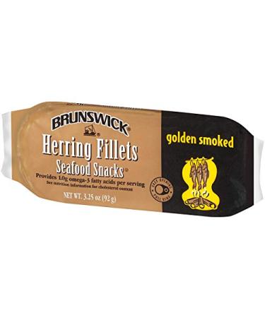 Brunswick Golden Smoked Herring Fillets 3.25 oz Can (Pack of 12) - High Protein & Gluten Free - Keto Friendly - Ideal for Pasta & Seafood Recipes - Buy Online on GoSupps.com