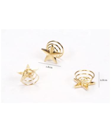 Solustre 10pcs Vintage Wedding Hair Star Clips - Decorative Spiral Hair Accessories for Brides & Girls - Golden Hair Needles - Buy Online on GoSupps.com