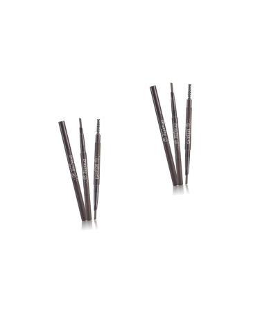 FOMIYES 2pcs 2 1 Eyebrow Pencil Waterproof Eyebrow Spoolie Brush Eyebrow Pencil Brush Makeup Triangle 3d 1 count (Pack of 1) As Shownx2pcs