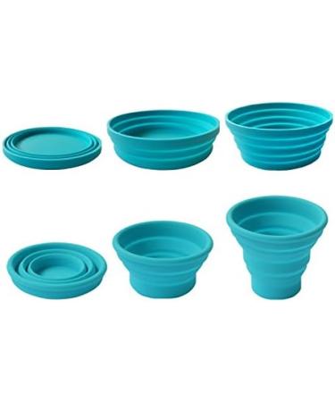 Ecoart Silicone Collapsible Bowl Cup Set with Spork - Ideal for Outdoor Camping, Hiking, and Travel - Set of 3 - Buy Online on GoSupps.com
