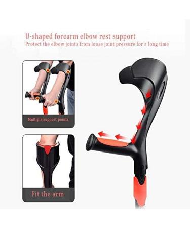 Walking stick Forearm Crutches 1 Pair - Lightweight Arm Cuff Crutch - Adjustable Ergonomic Heavy Duty for Standard and Tall Adults - Comfortable Gray (Black) Selfless dedication - Buy Online on GoSupps.com