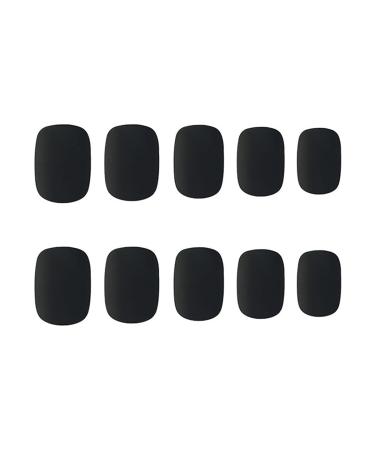 Matte Black Press on Nails - 24pcs Short False Nails with Glue and File for Women - Buy Online on GoSupps.com