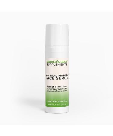 10% Niacinamide Face Serum | 1oz | Vitamin B3 & Sodium Hyaluronate Anti Aging Moisturizer Minimize Pores Enhance Skin Tone Reduce Blemishes & Improve Clarity | World's Best Supplements - Buy Online on GoSupps.com