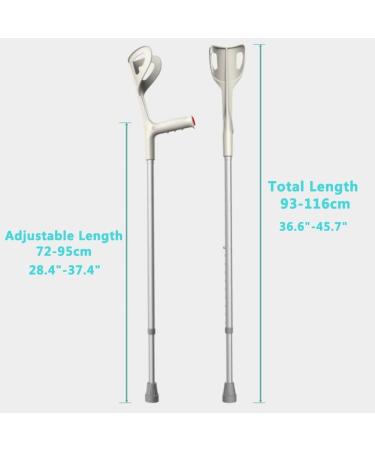Forearm Crutches for Adults Pair Healthcare Height Adjustable Crutches with Comfy Grip Elbow Crutch Lightweight Suitable for Heights 4'7"-6'2" Independence - Buy Online on GoSupps.com