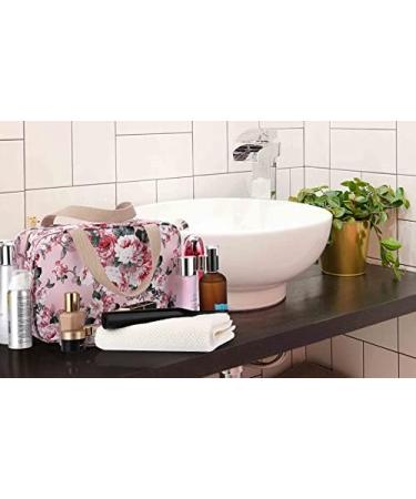 IGNPION Woman Large Travel Toiletry Bag Waterproof Wash Bag Pink Flower - Buy Online on GoSupps.com