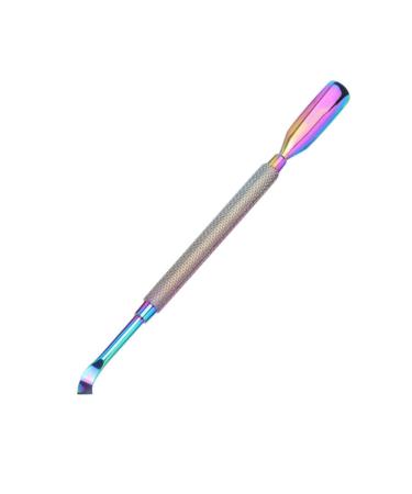 Rainbow Stainless Steel Nail Cuticle Pusher Tweezer Nail Art Files Gel Polish Manicure Care Groove Tool 05