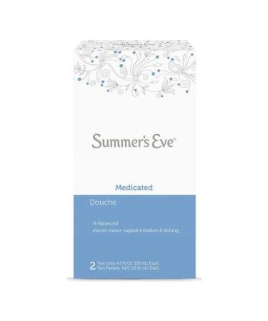 Summer's Eve, Feminine Cleansing Douche, Medicated, 2 Ct. 4.5 oz Each (Pack of 1)