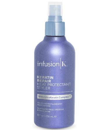 Infusion K Heat Protectant Styler with UltraKeratin Complex - Prevent Heat Damage & Breakage | Control Frizz & Enhance Shine | Color Safe  Paraben Cruelty Sulfate Free | USA Made (8 oz)
