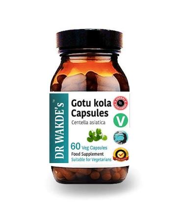 DR WAKDE'S Gotu kola Capsules (Mandukparni Centella asciatia 60 Veg Caps Ayurvedic Supplement Vegan Herbal Natural)