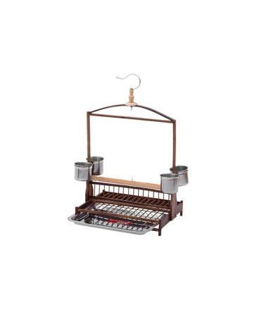 Cage Parakeet Stand Cockatoo Interactive Stand with Stainless Steel Food Cup and Small Parrot Chassis Birdcages Decor (Size : Small) (Small) ()