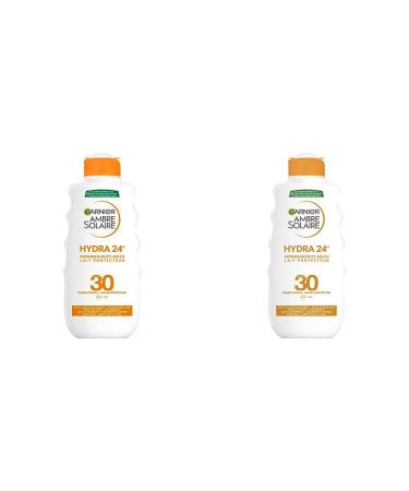 Garnier sun protection milk LSF 30 moisturizing sunscreen with shea butter ambre solaire (1 x 200 ml) (pack with 2) 200 ml (2 Pack)