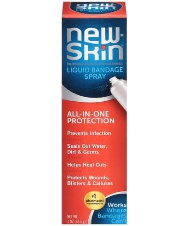 NEW-SKIN Liquid Bandage Spray for Cuts & Scrapes - 1 Oz Pack of 2 | Fast Healing for All Skin Types - International Shipping Available - Buy Online on GoSupps.com