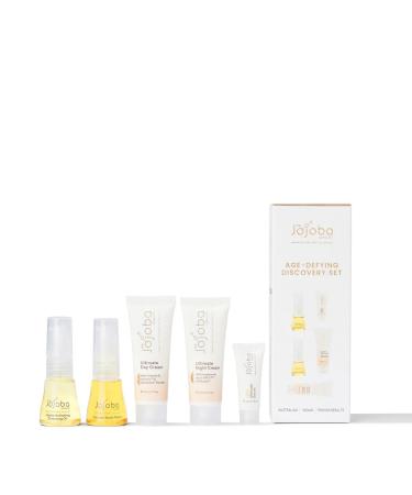 The Jojoba Company - Age-Defying Discovery Set - Perfect for Ageing Skin Complete Day and Night Skincare Routine Natural Anti-Ageing Skincare Mini Set - Clinically Proven Results