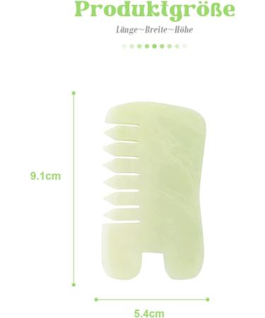 Bounabay Gua Sha Kamm | Natural Xiuyan Jade Facial Massage Stone for Gua Sha Therapy & Yoga - Scalp Neck & Body Massage - Buy Online on GoSupps.com