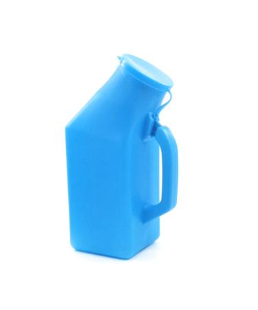 Male Portable Urinal 1L Blue Home Urinal Potty Thick Firm Urine Bottle with Lid Portable Men Urinal Pee Bottles for Outdoor Camping Travel