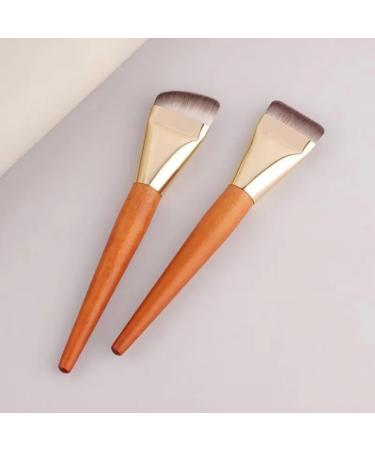 Flat Kabuki Foundation Brush Set - 2 Pieces for Blending Liquid Cream & Mineral Powder Makeup - Perfect Beige Tool for Flawless Application - Buy Online on GoSupps.com