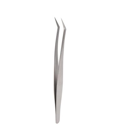 High Precision Eyelash Extension Tweezer Stainless Steel Manicure Tool for Grafting Lashes Silver(2)