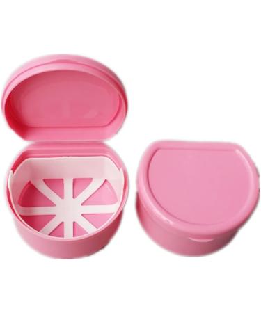 Leakproof False Tooth Retainer Case - Pink Teeth Storage Box with Strainer for Travel & Cleaning - Buy Online on GoSupps.com