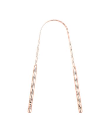 Stainless Steel Tongue Scraper Fights Bad Breath Tongue Cleaner for Adults Mouth Care for Fresh Breath Travel Essentials for Oral Care Easy to Use (Rose gold)