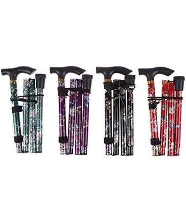 SilteD Walking Stick Trekking Poles Walking Stick Sturdy Printed Travel Five-Section Patterned Non Slip Crutch Cane Adjustable Folding Walking Stick Outdoor Sport Hik - Buy Online on GoSupps.com