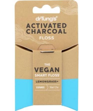 Drtungs Vegan Activated Carbon Dental Floss - PTFE & PFAS Free Gentle on Gums BPA-Free Expands & Stretches - Natural Cotton Wool for Healthy Smiles - Buy Online on GoSupps.com