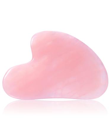 TIGERSTAR Gua Sha Facial massage tool for Face  Eyes  Neck  Body Skin Care Tools  Muscle Relaxing and Relieve Fine Lines and Wrinkles Nature Jade Rose Quartz Gua Sha Massage Tool Rose Pink