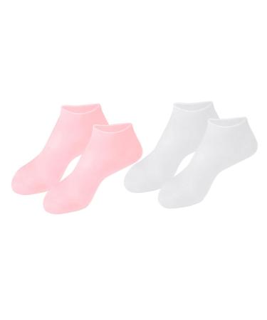 minkissy 4 Pairs Exfoliating Moisturizing Socks Features Socks for Women Cosmetic moisturizing Socks Heel Socks for Dry Cracked feet Toe spa Masks spa Socks Sebs Supplies Girl Foot