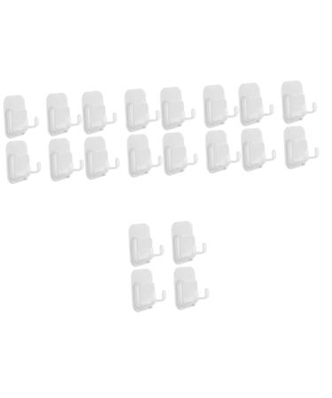 Uonlytech 20 pieces of hooks Insert hook holder for mains plug razor stand adhesive hooks sticky wall holder razor hook stand shaving hook hangers.