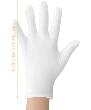 PSOWQ Ultra-Thin White Cotton Gloves for Dry Hands - Moisturizing Eczema Relief Spa & Jewelry Inspection - 24 Pieces (12 Pairs) - Buy Online on GoSupps.com