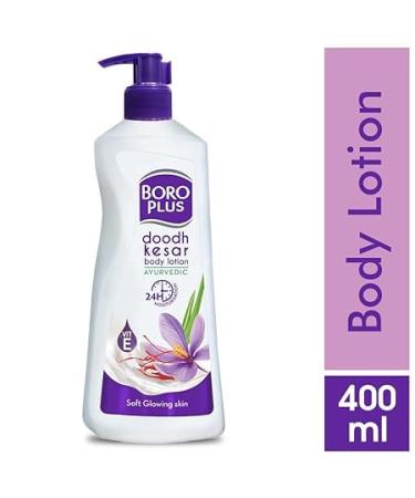 Bo_rop_lus Body Lotion - 24Hrs Moisturisation | 100% Ayurvedic | Vitamin E | Dhoodh Badam & Kesar | 400Ml - Ideal for Dry & Normal Skin - Buy Online on GoSupps.com
