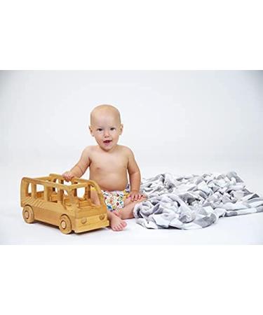 Buy Petit Lulu Size 2 Prefold Cloth Diapers with Tabs (5-16 kg) - Washable Waterproof Made in EU - Panda Bears Design - Buy Online on GoSupps.com