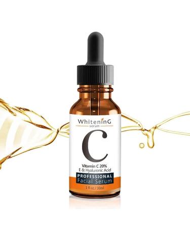 Organic Vitamin C Serum for Face - Anti Aging Brightening Serum with Hyaluronic Acid for Dark Spot Correction, Fine Lines & Wrinkles - Anti Wrinkle, Dark Circles, Age Spots, Pore Cleanser, Acne Scars - Buy Online on GoSupps.com