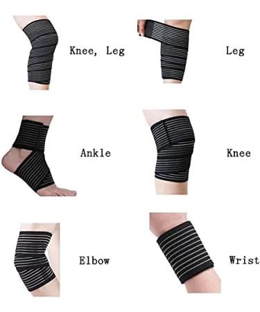 Buy Elastic Compression Bandage Wrap - Extra Long Stretch Black for Injury Recovery - Buy Online on GoSupps.com