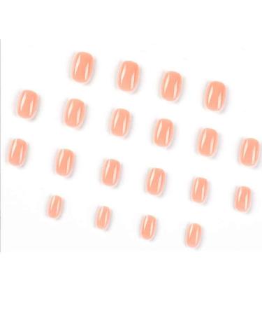 Foccna Super Short Fake Nails - Pink Press on Acrylic Full Cover Oval False Nails for Daily Wear - 24Pcs (Orange) - Buy Online on GoSupps.com