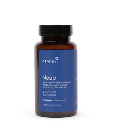 Gennev Sleep Aid for Adults - Natural Sleep Supplement with Melatonin 5HTP L-Theanine and Magnolia (60 Count)