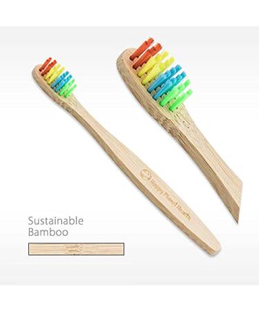 Eco-Friendly HDP Kids Bamboo Toothbrush Pack of 8 - Bonus Colors | Sustainable Kids Oral Care - Buy Online on GoSupps.com