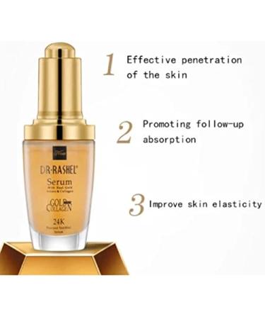 Dr Rashel 24K Gold Atoms & Collagen Youthful Face Serum | Anti - Aging Moisturizes and Hydrates The Skin Size 1.34 Oz - Buy Online on GoSupps.com