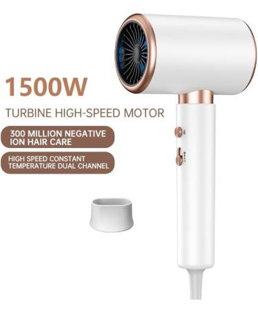 Ionic Hair Dryer with Diffuser & Nozzle | Fast Drying Blow Dryer for Curly Hair - White for Men & Women - Buy Online on GoSupps.com