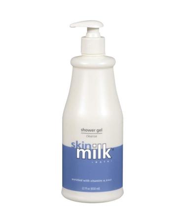 Skin Milk Shower Gel 22 Ounce Cleanse & Soften (650ml) (3 Pack)