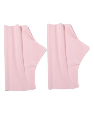 Housoutil 1 Pair Ice Silk Nail Gloves Toilet Flush Handle Sun Fingerless Gloves Ceramic Toothbrush Holder Nail Lamp Gloves Nail Building Gel Sun Gloves Nylon Anti Gloves Uv Miss Pink