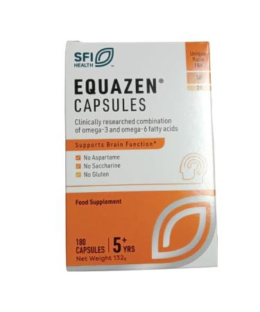 EQUAZEN Family Capsules Omega 3 & Omega 6 Supplement Fish Oil Supports Brain Function Clinically Researched Blend of DHA EPA & GLA Suitable for Children from 5+ to Adult 180 Capsules 180 Count (Pack of 1)