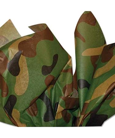 Camouflage Tissue Paper 20 Inch x 30 Inch Camo Sheets Bulk Pack of 20