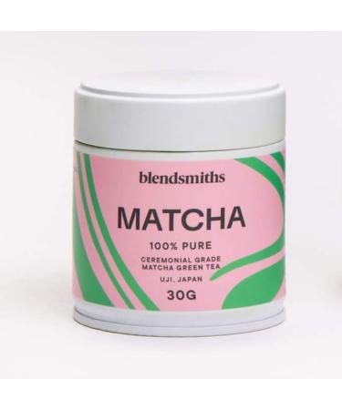 BLENDSMITHS | 100% Pure Ceremonial Grade Matcha Green Tea Powder | Sourced from Uji Kyoto | 30g Tin - 30 servings