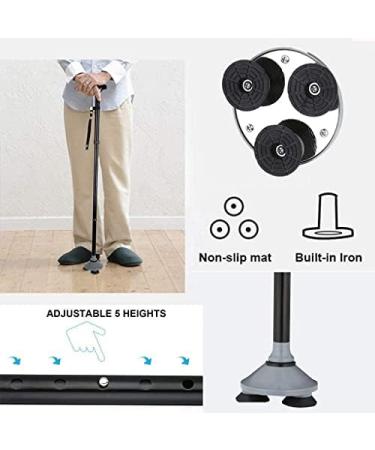 SilteD Adjustable Foldable Walking Stick Crutch Medical Senior Dog Crutches Lightweight Multifunctional Adjustable Aluminum Alloy Walker with led Light Parent's Gift - Buy Online on GoSupps.com